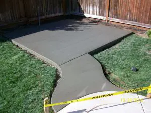 concrete hot tub pad and walkway