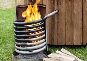 How an external wood fired hot tub works